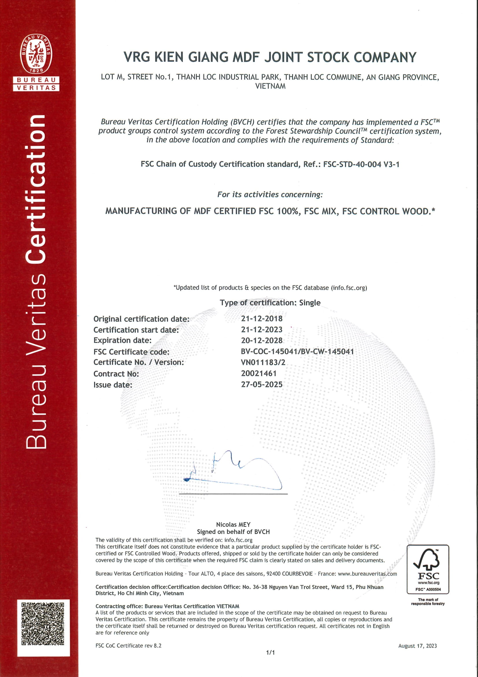 GIẤY CHỨNG NHẬN FSC (update 2025) 1